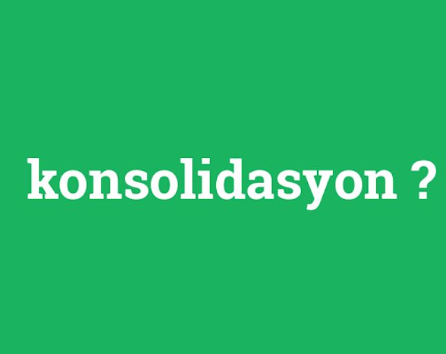 Konsolidasyon Nedir